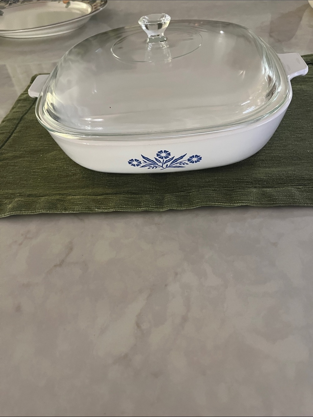 Vintage Cornflower Corningware Casserole Dish 10" P 10 B lid P 10 C 1